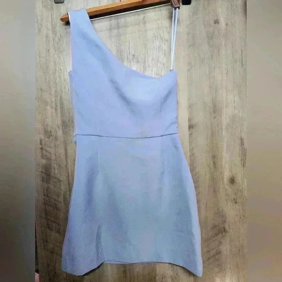 NBD Revolve Aldon One Shoulder Asymmetrical Mini Dress In Periwinkle Blue Small - Picture 7 of 11